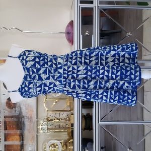 Francesca's Collection Backless Blue Print Mini Dress M